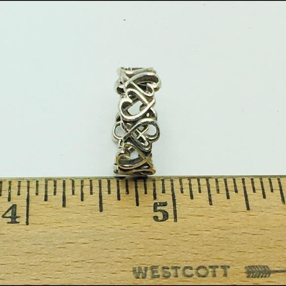 Vintage tiffany & Co open heart band ring size 4.75.Retired tiffany & co jewelry